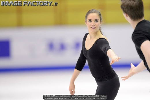 2013-02-25 Milano - World Junior Figure Skating Championships 006 Practice